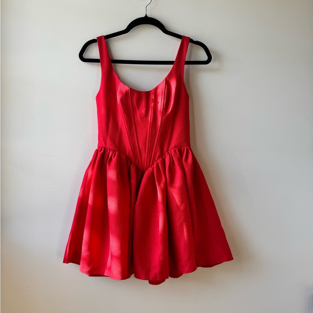 Corset red dress short NWT